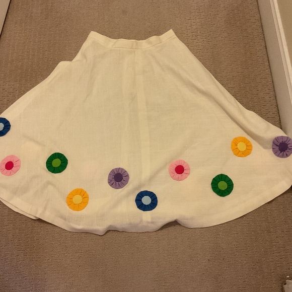 Vintage 1970s Midi Skirt with Flower Embellishments - Excellent Condition - Picture 1 of 8